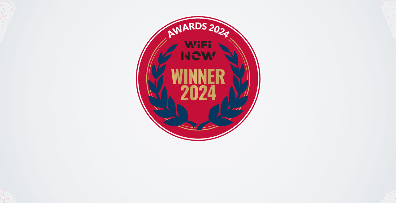 WiFi NOW Winner 2024 award logo on a white background